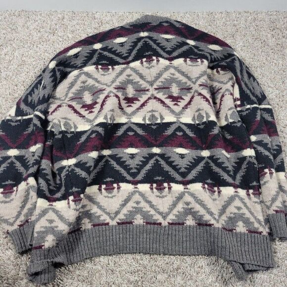 American Eagle Sweater Womens Medium Multicolor Aztec Cardigan Knit - Picture 7 of 8
